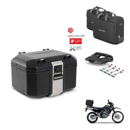 SHAD Baul trasero + soporte montaje parrilla accesorios TR48 TERRA BLACK EDITION KIT-454451