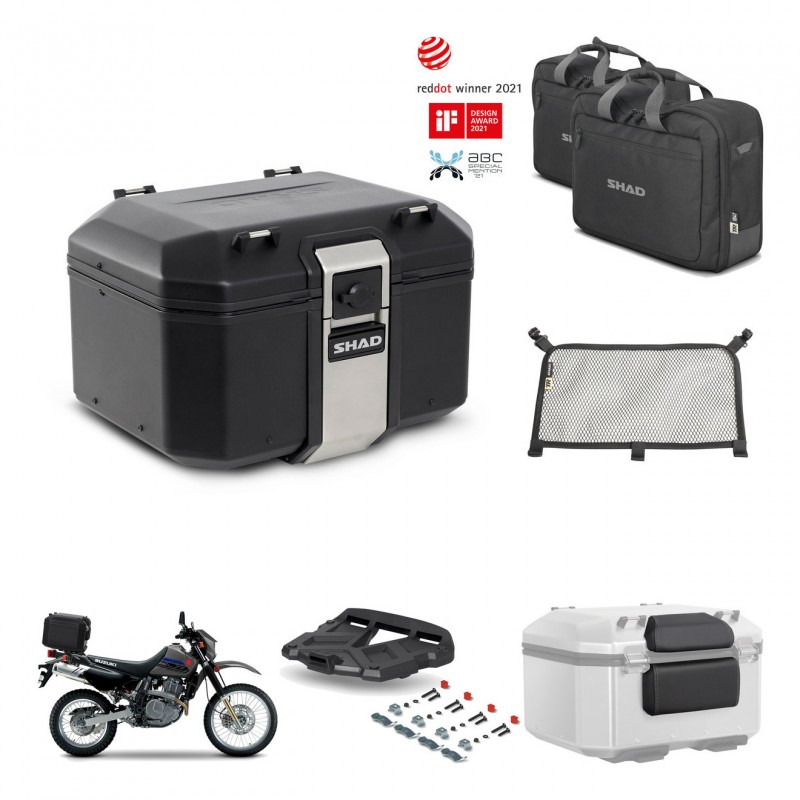 SHAD Baul trasero + soporte montaje parrilla accesorios TR48 TERRA BLACK EDITION KIT-454454