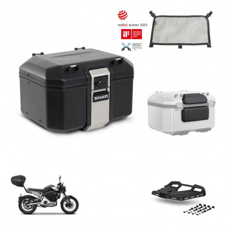 SHAD Baul trasero + soporte montaje parrilla accesorios TR48 TERRA BLACK EDITION KIT-454466