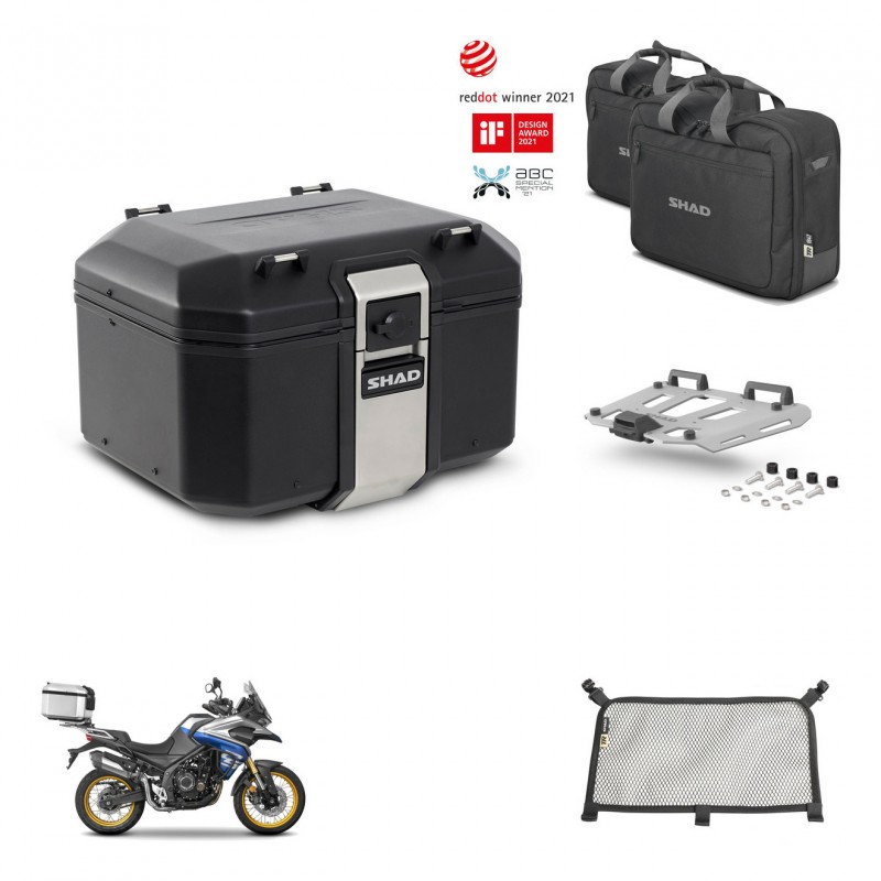 SHAD Rear trunk + mounting bracket grill accessories TR48 TERRA BLACK EDITION KIT-454484