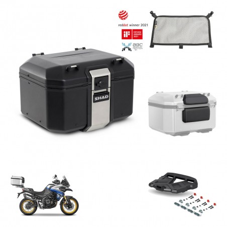 SHAD Baul trasero + soporte montaje parrilla accesorios TR48 TERRA BLACK EDITION KIT-454496