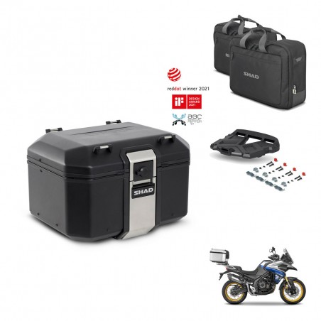 SHAD Baul trasero + soporte montaje parrilla accesorios TR48 TERRA BLACK EDITION KIT-454497