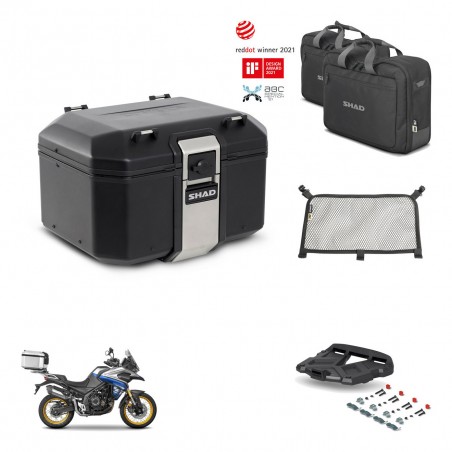 SHAD Baul trasero + soporte montaje parrilla accesorios TR48 TERRA BLACK EDITION KIT-454499