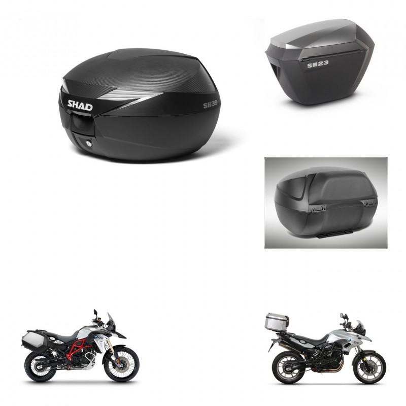 SHAD Maletas sh23 alu + soporte montaje baul SH39 carbon accesorios KIT-458285