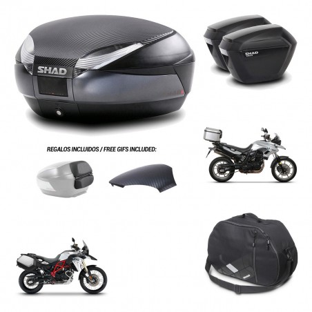 SHAD Maletas sh23 + soporte montaje baul SH48 tapa respaldo accesorios 49 L KIT-458370