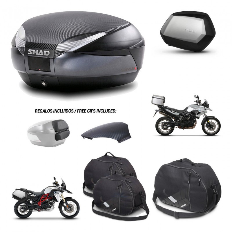 SHAD SH35 PREMIUM suitcases + mounting bracket SH48 trunk backrest cover accessories 49 L KIT-458372