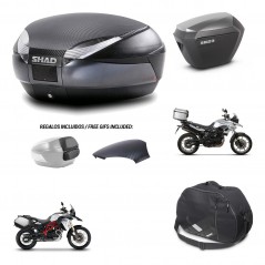 SHAD SH23 alu suitcases + mounting bracket SH48 trunk backrest cover accessories 49 L KIT-458373