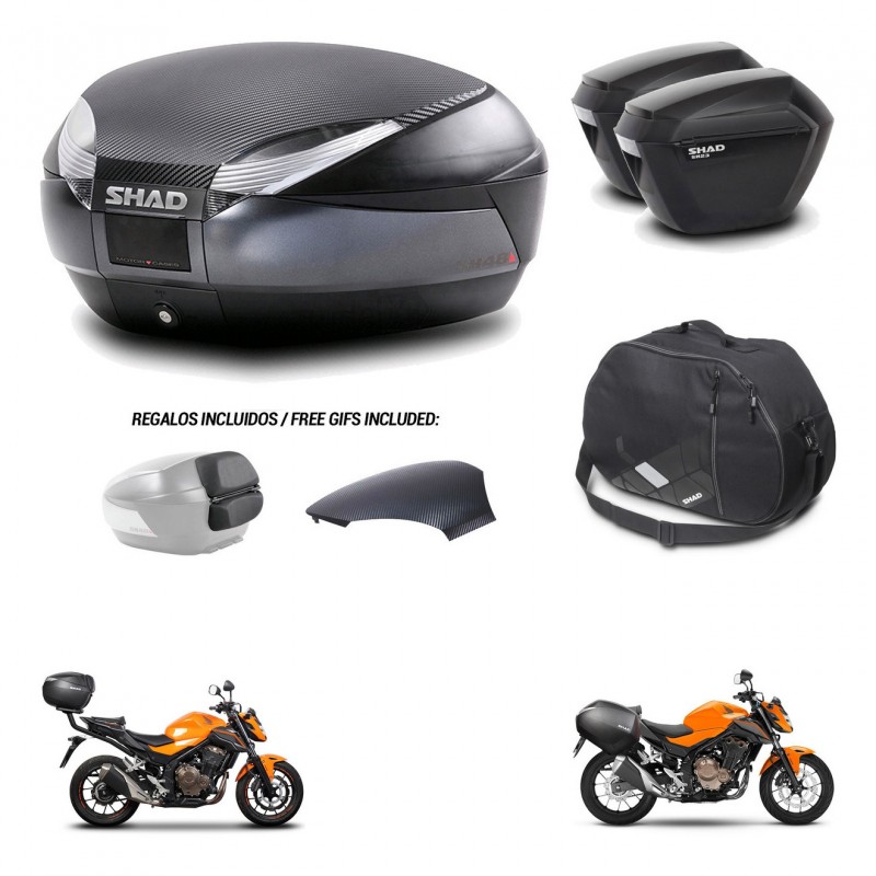 SHAD Suitcases sh23 + mounting bracket trunk SH48 backrest cover accessories 49 L KIT-458377