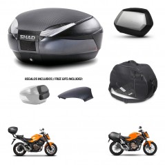 SHAD SH35 PREMIUM suitcases + mounting bracket SH48 trunk backrest cover accessories 49 L KIT-458378