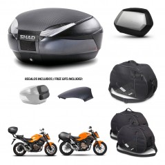 SHAD SH35 PREMIUM suitcases + mounting bracket SH48 trunk backrest cover accessories 49 L KIT-458379