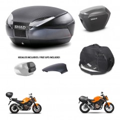 SHAD Maletas sh23 alu + soporte montaje baul SH48 tapa respaldo accesorios 49 L KIT-458380
