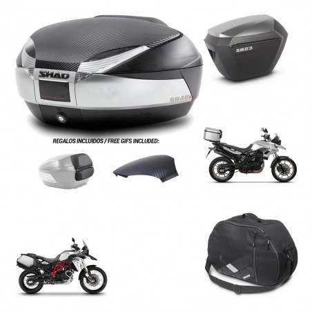 SHAD Maletas sh23 alu + soporte montaje baul SH48 tapa respaldo accesorios KIT-458387