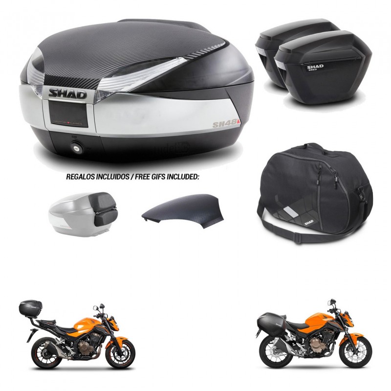 SHAD Suitcases sh23 + mounting bracket trunk SH48 backrest cover accessories KIT-458391