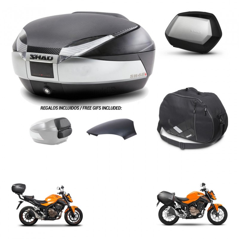 SHAD SH35 PREMIUM suitcases + mounting bracket SH48 trunk backrest cover accessories KIT-458392
