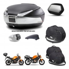 SHAD Maletas SH35 PREMIUM + soporte montaje baul SH48 tapa respaldo accesorios KIT-458393