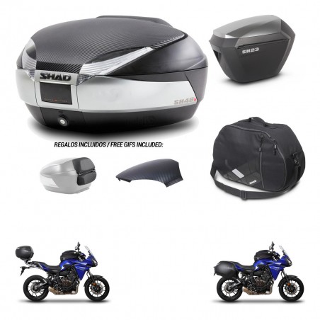 SHAD Maletas sh23 alu + soporte montaje baul SH48 tapa respaldo accesorios KIT-458395