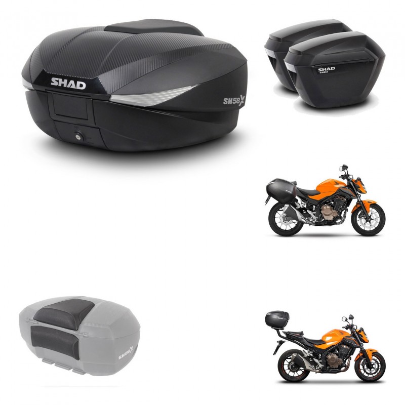 SHAD Maletas sh23 + soporte montaje baul SH58 accesorios KIT-458405