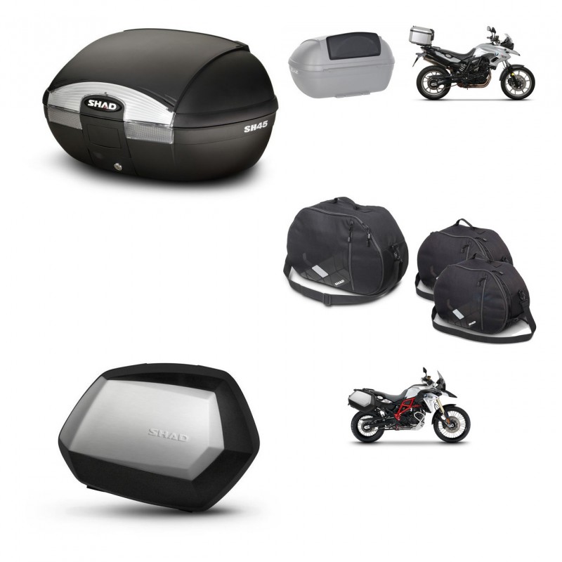 SHAD SH35 PREMIUM suitcases + mounting bracket SH45 trunk accessories KIT-458416
