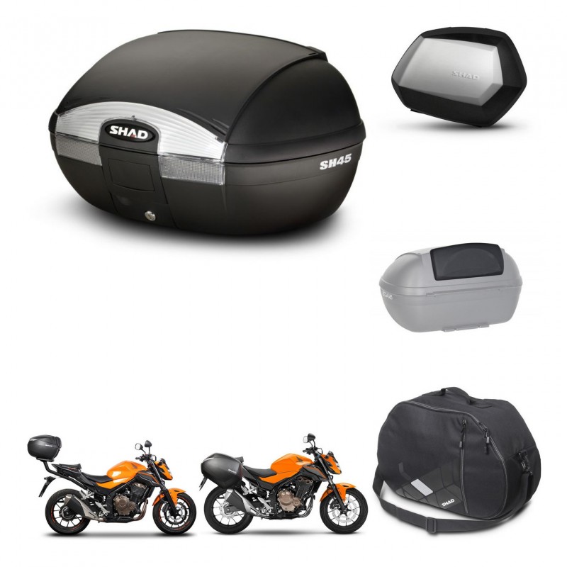 SHAD Maletas SH35 PREMIUM + soporte montaje baul SH45 accesorios KIT-458422