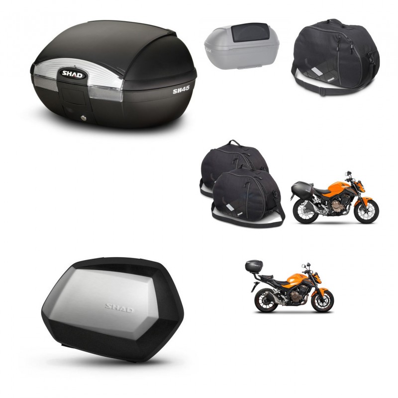 SHAD SH35 PREMIUM suitcases + mounting bracket SH45 trunk accessories KIT-458423