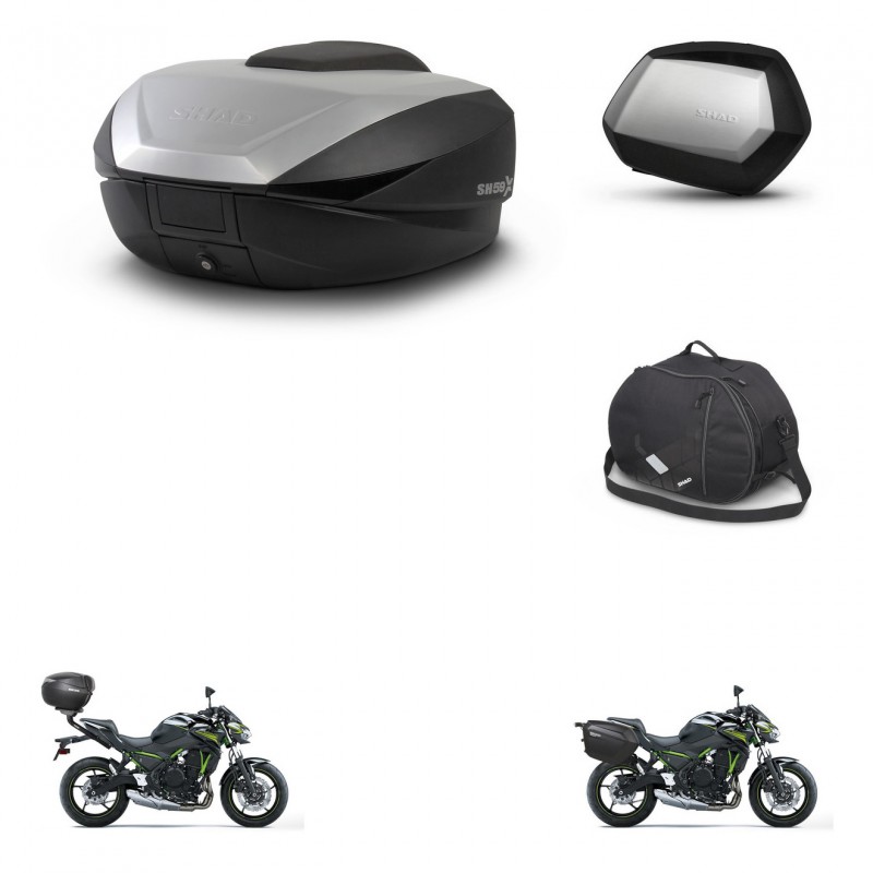SHAD Maletas SH35 PREMIUM + soporte montaje baul SH59 accesorios 59L KIT-458437