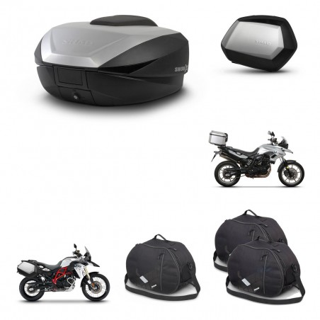 SHAD Maletas SH35 PREMIUM + soporte montaje baul SH59 accesorios 59L KIT-458444