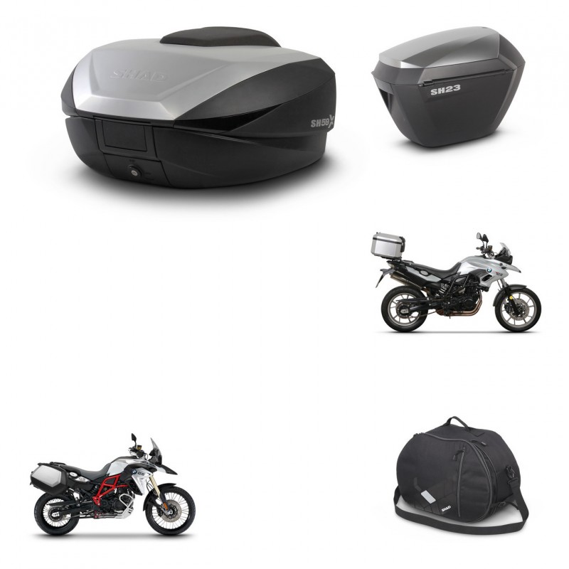 SHAD Maletas sh23 alu + soporte montaje baul SH59 accesorios 59L KIT-458445