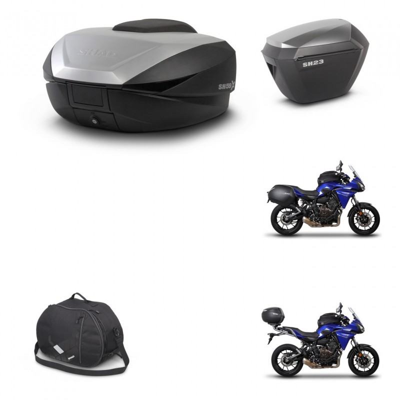 SHAD Maletas sh23 alu + soporte montaje baul SH59 accesorios 59L KIT-458447