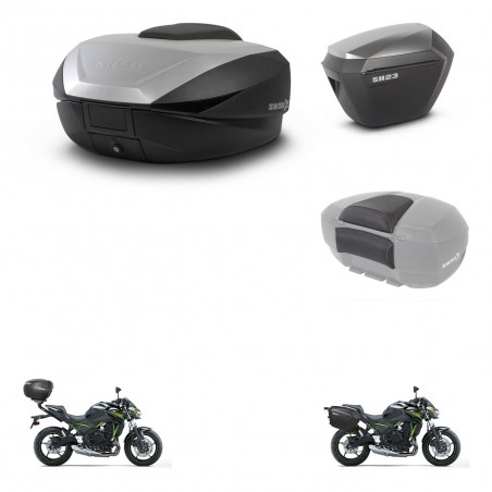 SHAD Maletas sh23 alu + soporte montaje baul SH59 accesorios 59L KIT-458459