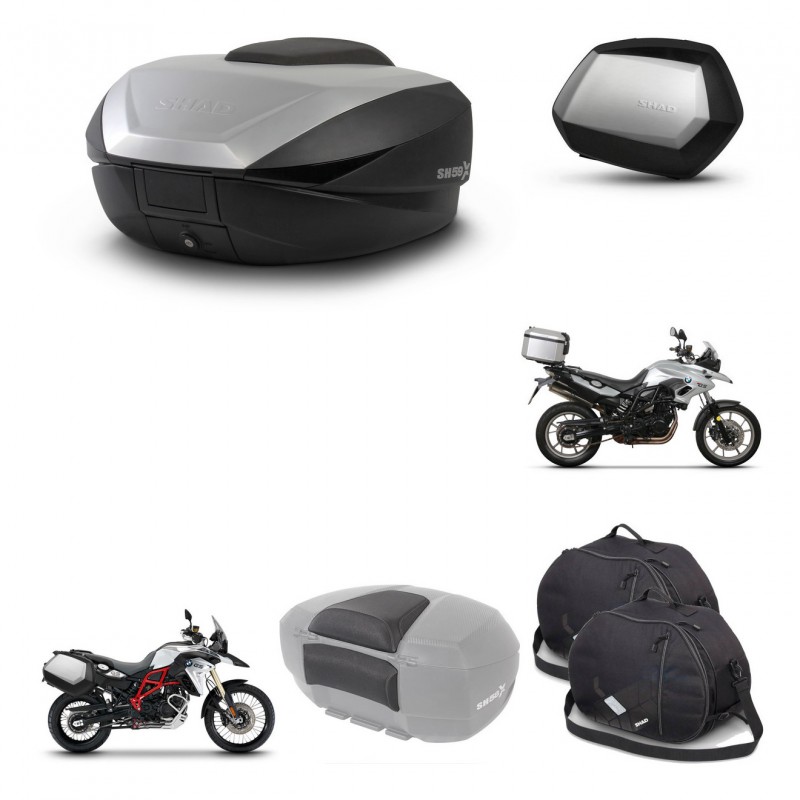 SHAD Maletas SH35 PREMIUM + soporte montaje baul SH59 accesorios 59L KIT-458464