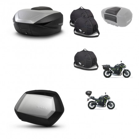 SHAD Maletas SH35 PREMIUM + soporte montaje baul SH59 accesorios 59L KIT-458478