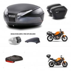 SHAD Suitcases sh23 + mounting bracket trunk SH48 backrest cover accessories 49 L KIT-458490
