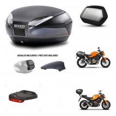 SHAD SH35 PREMIUM suitcases + mounting bracket SH48 trunk backrest cover accessories 49 L KIT-458491