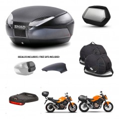 SHAD SH35 PREMIUM suitcases + mounting bracket SH48 trunk backrest cover accessories 49 L KIT-458492