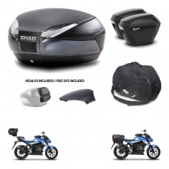 SHAD Maletas sh23 + soporte montaje baul SH48 tapa respaldo accesorios 49 L KIT-458496