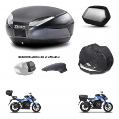 SHAD SH35 PREMIUM suitcases + mounting bracket SH48 trunk backrest cover accessories 49 L KIT-458497