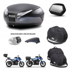 SHAD SH35 PREMIUM suitcases + mounting bracket SH48 trunk backrest cover accessories 49 L KIT-458498