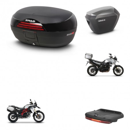 SHAD Maletas sh23 alu + soporte montaje baul SH46 accesorios 45 L KIT-458519