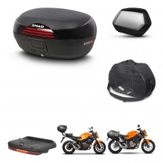 SHAD Maletas SH35 PREMIUM + soporte montaje baul SH46 accesorios 45 L KIT-458523