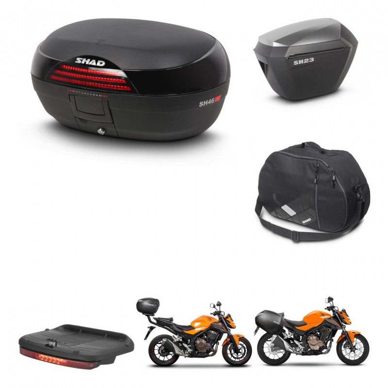 SHAD Maletas sh23 alu + soporte montaje baul SH46 accesorios 45 L KIT-458525