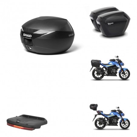 SHAD Maletas sh23 + soporte montaje baul SH39 accesorios KIT-458575