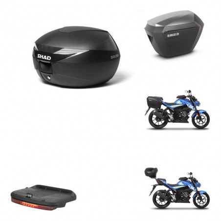 SHAD Maletas sh23 alu + soporte montaje baul SH39 accesorios KIT-458576