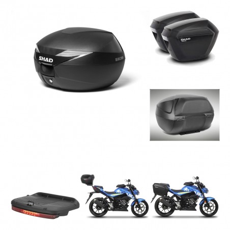 SHAD Maletas sh23 + soporte montaje baul SH39 accesorios KIT-458590