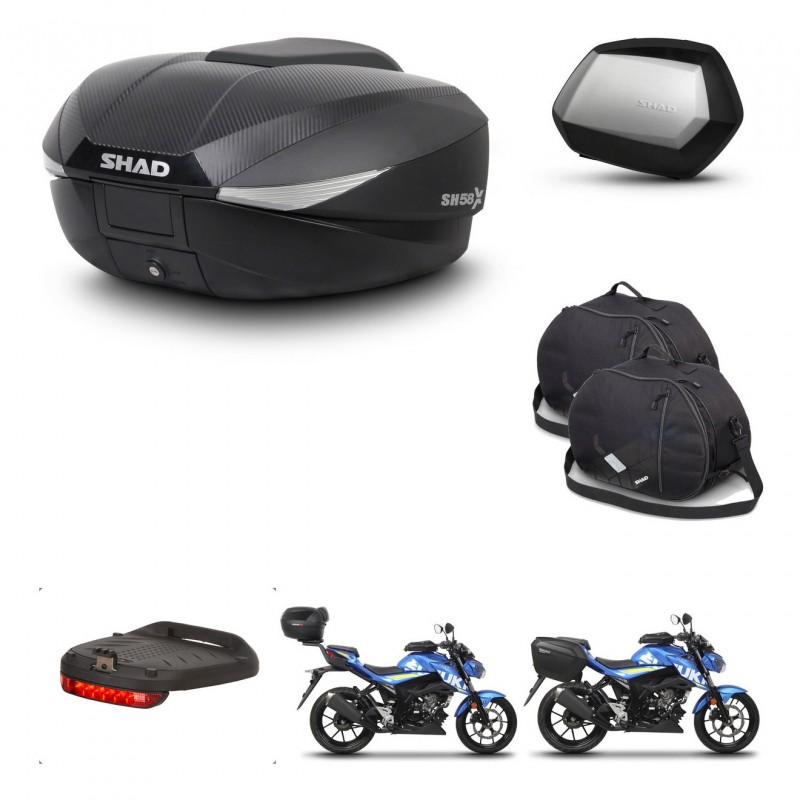 SHAD SH35 PREMIUM suitcases + mounting bracket SH58 trunk accessories KIT-458606