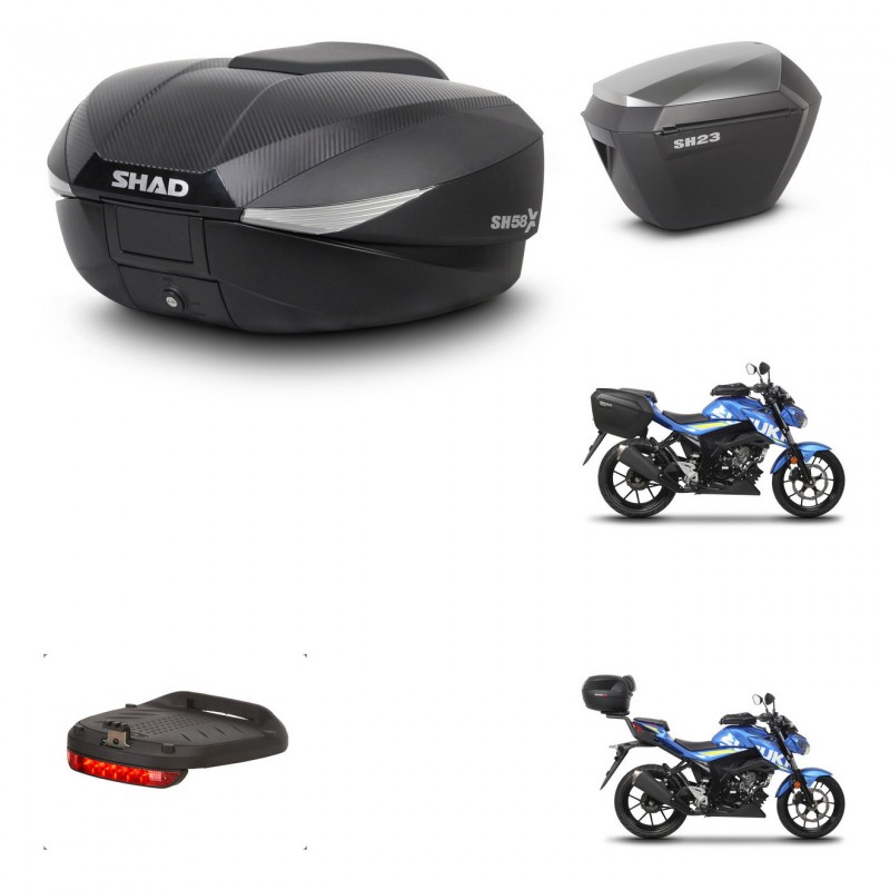 SHAD Maletas sh23 alu + soporte montaje baul SH58 accesorios KIT-458607