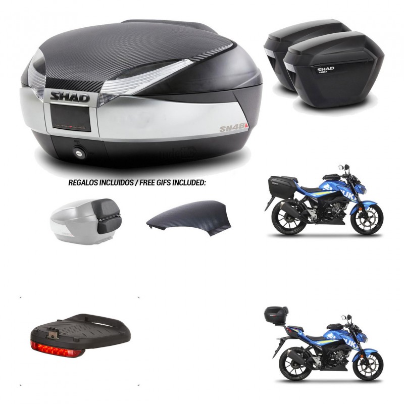 SHAD Maletas sh23 + soporte montaje baul SH48 tapa respaldo accesorios KIT-458638
