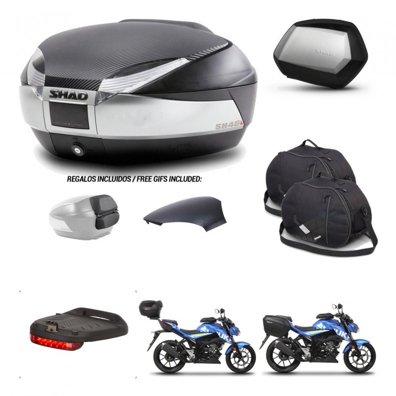 SHAD SH35 PREMIUM suitcases + mounting bracket SH48 trunk backrest cover accessories KIT-458640