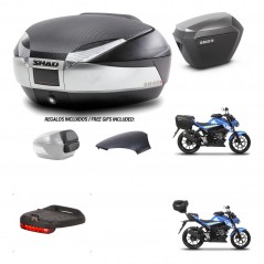 SHAD SH23 alu suitcases + mounting bracket SH48 trunk backrest cover accessories KIT-458641