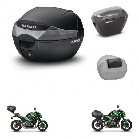 SHAD SH23 alu suitcases + mounting bracket SH33 trunk accessories KIT-458645