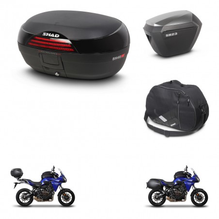 SHAD Maletas sh23 alu + soporte montaje baul SH46 accesorios 45 L KIT-458659